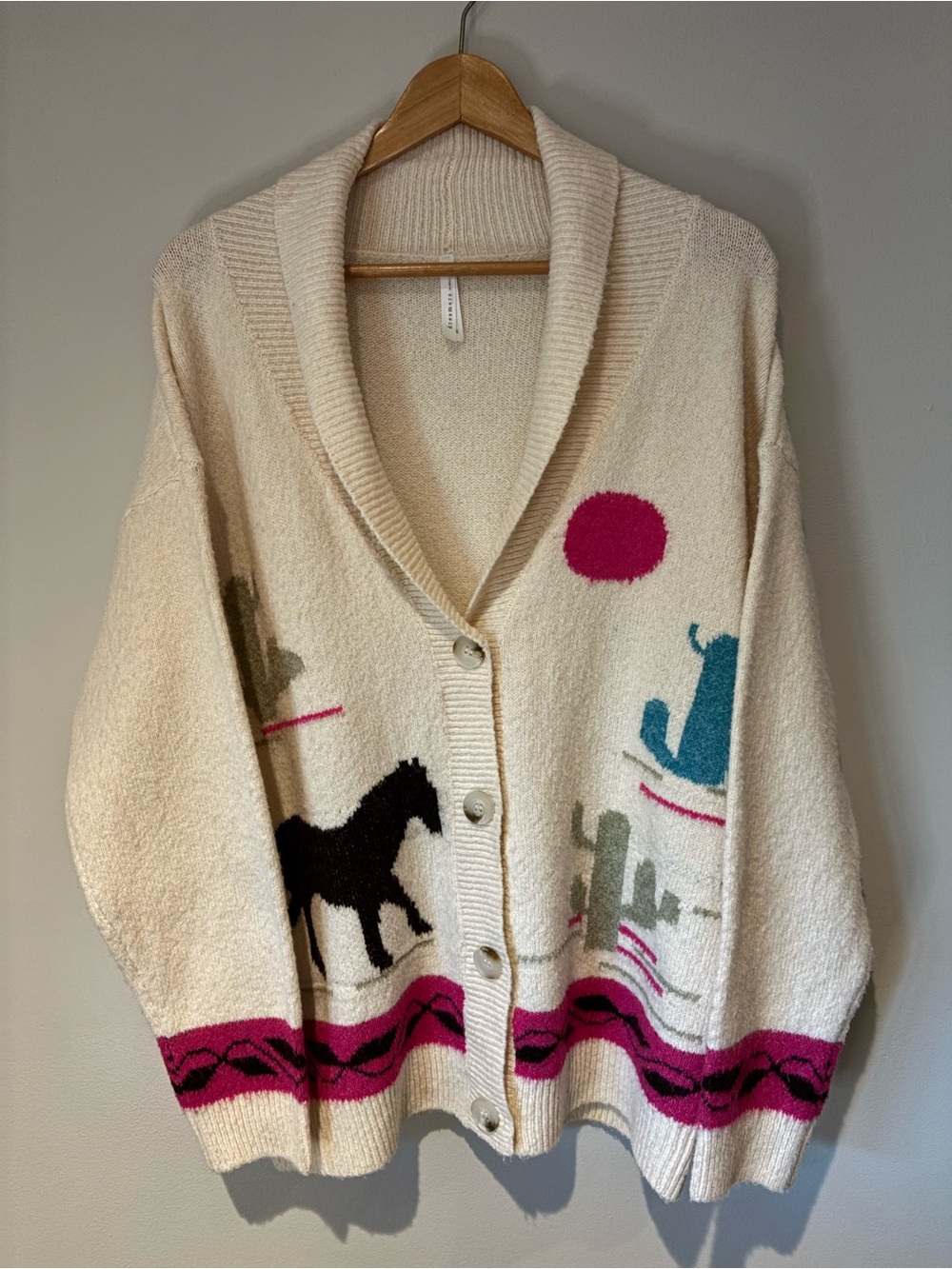 Button-Front Western Sweater Cardigan | Size M